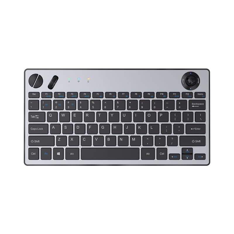 JOMAA 78 Keys Dual Mode Wireless Trackball Keyboard, Bluetooth 5.0 & 2.4G Wirele
