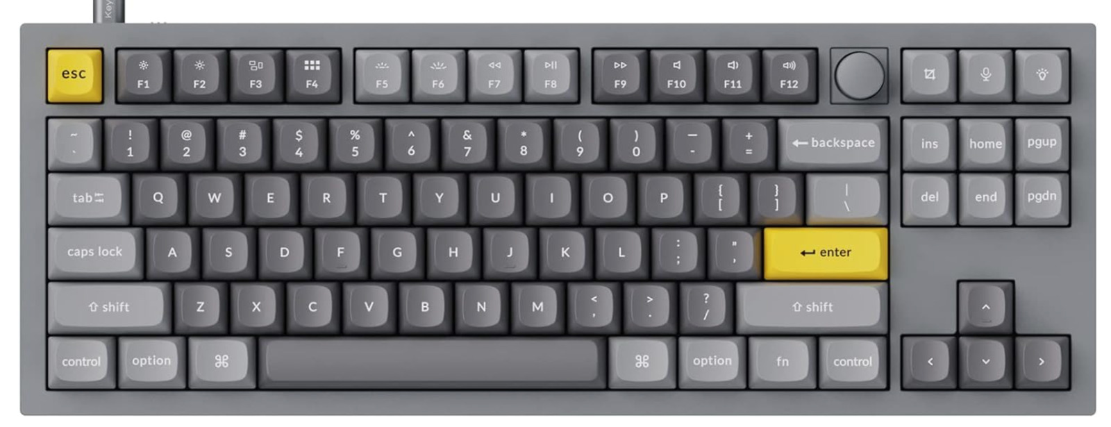 Keychron Q3 Wired Custom Mechanical Keyboard Knob Version, TKL QMK/VIA Hot-swapp