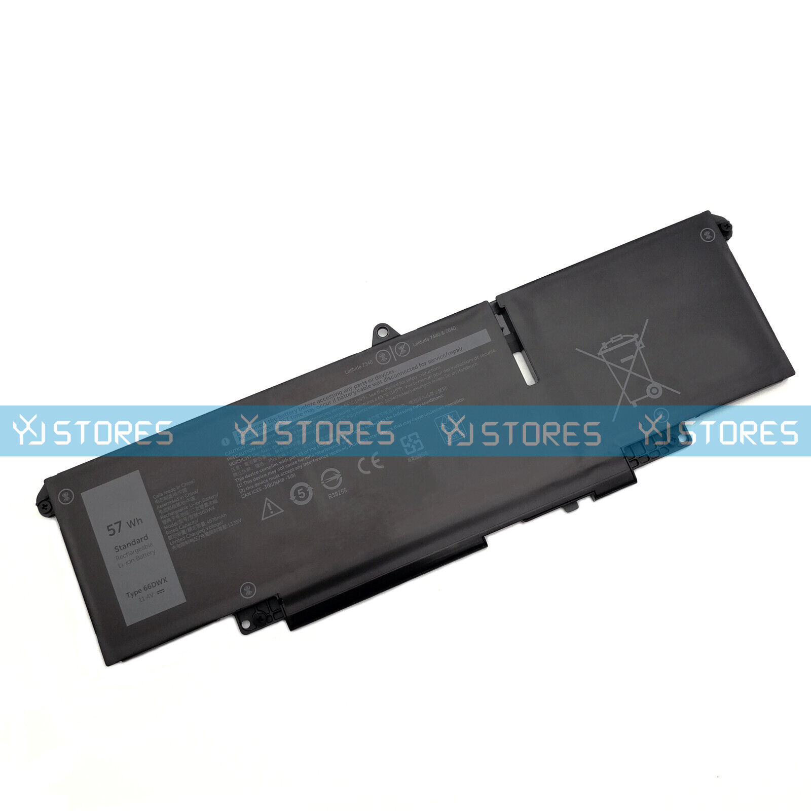 New 66DWX 11.4V 57Wh Laptop Battery for Dell Latitude 7340 7440 7640 WW8N8 047T0