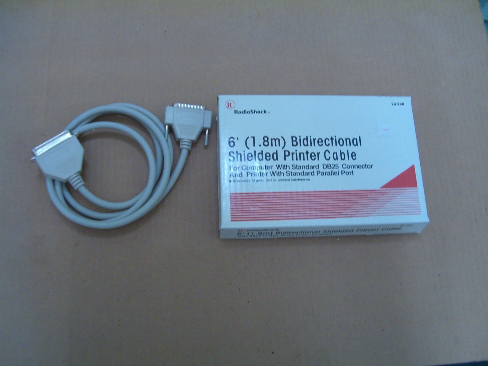 RadioShack 26-288 6' (1.8m) Bidirectional Shielded Parallel Printer Cable