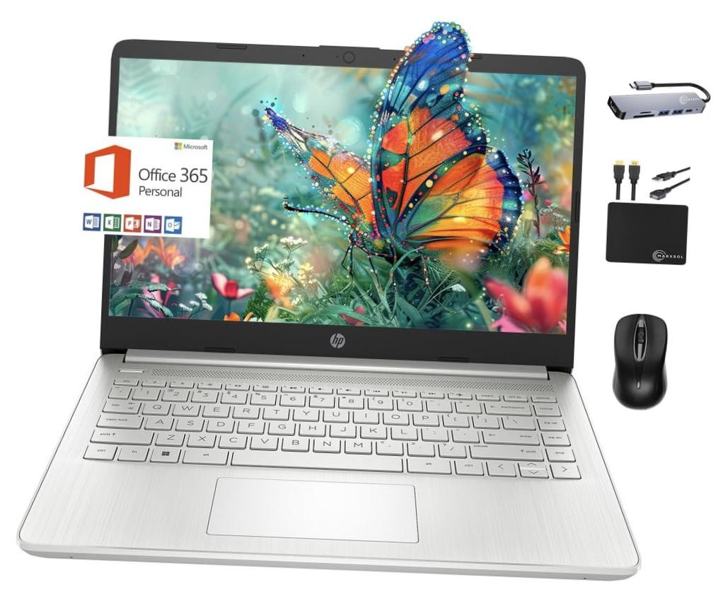 14 Laptop Portable Slim 2024,14" HD Micro-Edge Display, Intel Quad-Core