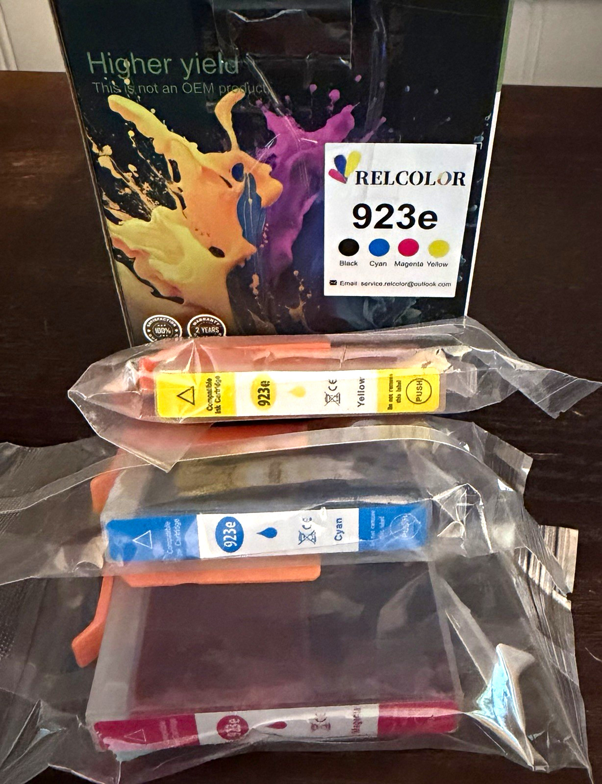 RELCOLOR 923e Compatible Inkjet Cartridges for HP Black Cyan Magenta Yellow