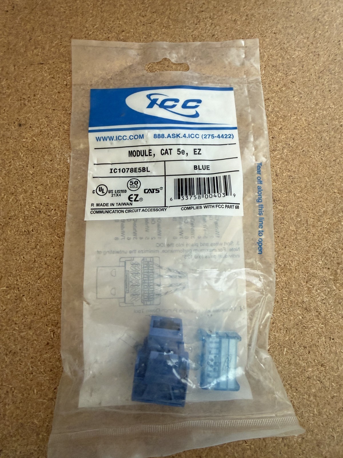 Lot 3 - ICC IC1078E5BL MODULE CAT 5E BLUE