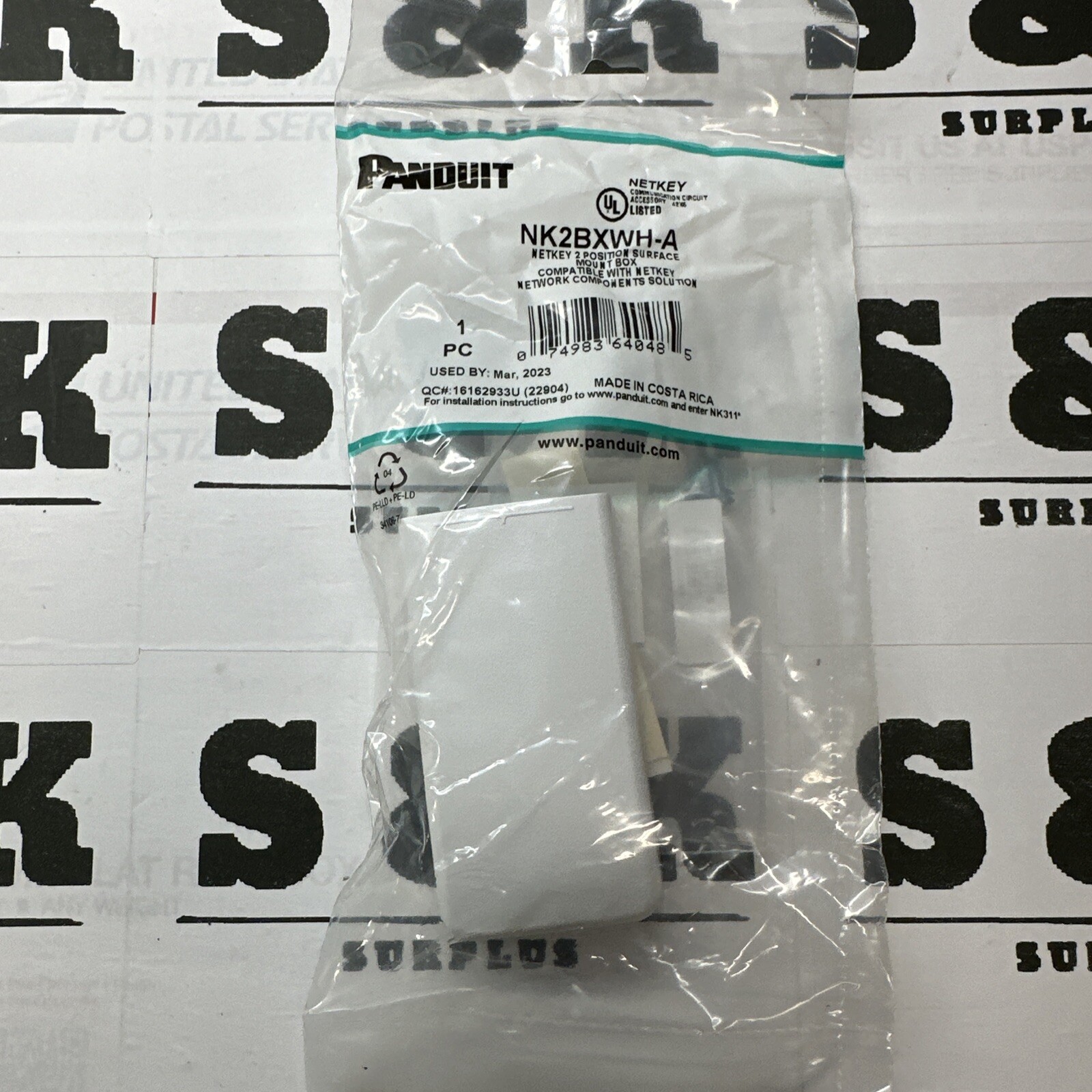Panduit  NetKey 2-Position Surface Mounting Box NK2BXWH-A -