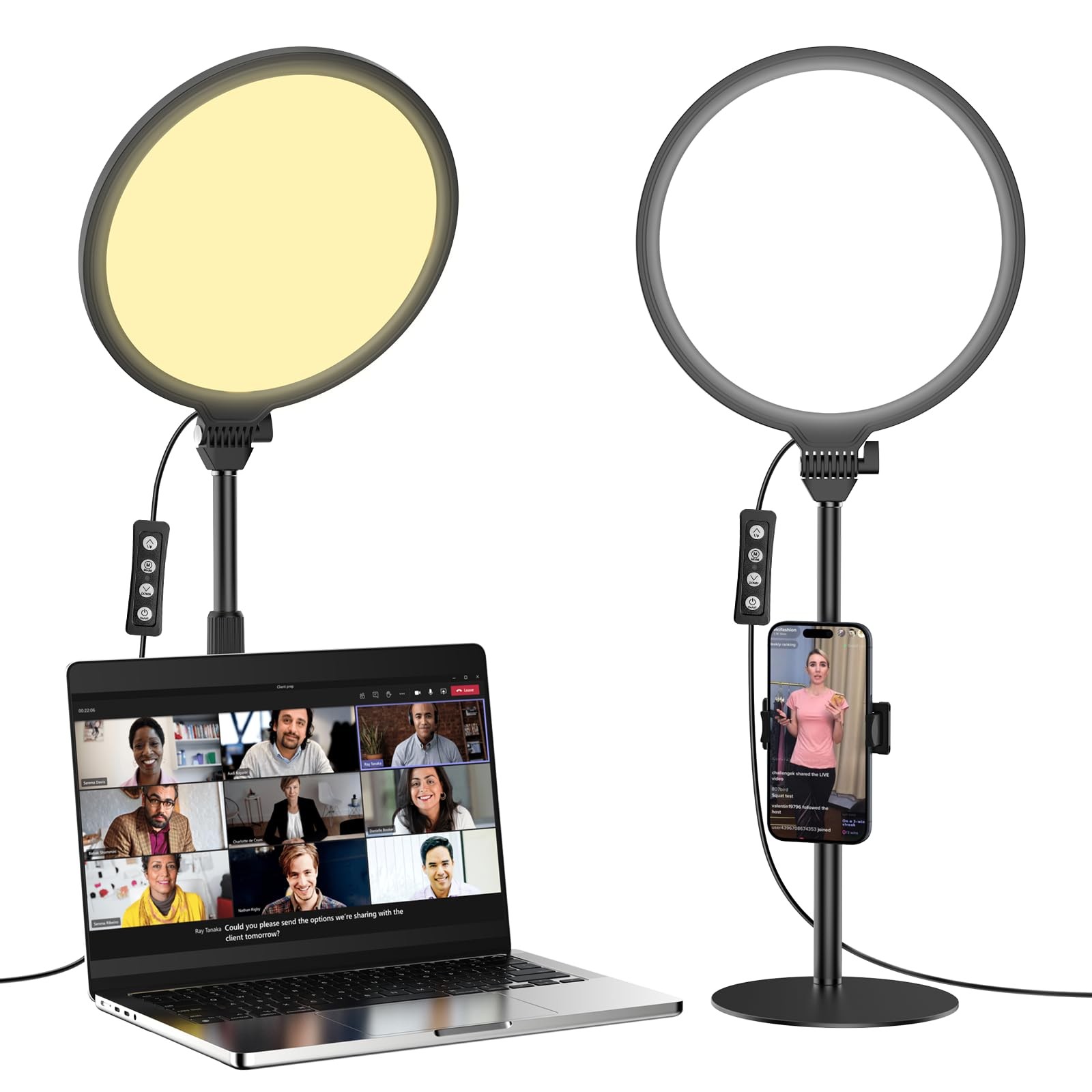 Anautin 10.5in LED Desk Ring Light Video Conference Lighting Zoom Call Live Stre