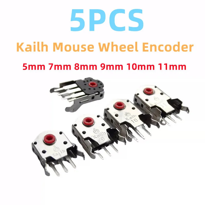 5PCS Kailh Dustproof Mouse Wheel Encoder Red Core 5MM - 5PCS 10MM