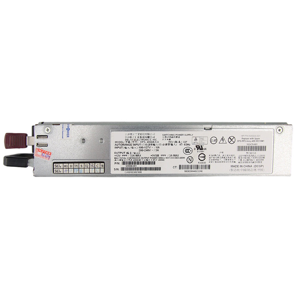 For HP SE316M1 DL320G6 Power Supply DPS-400AB-5 A 532478-001 509008-001 400W