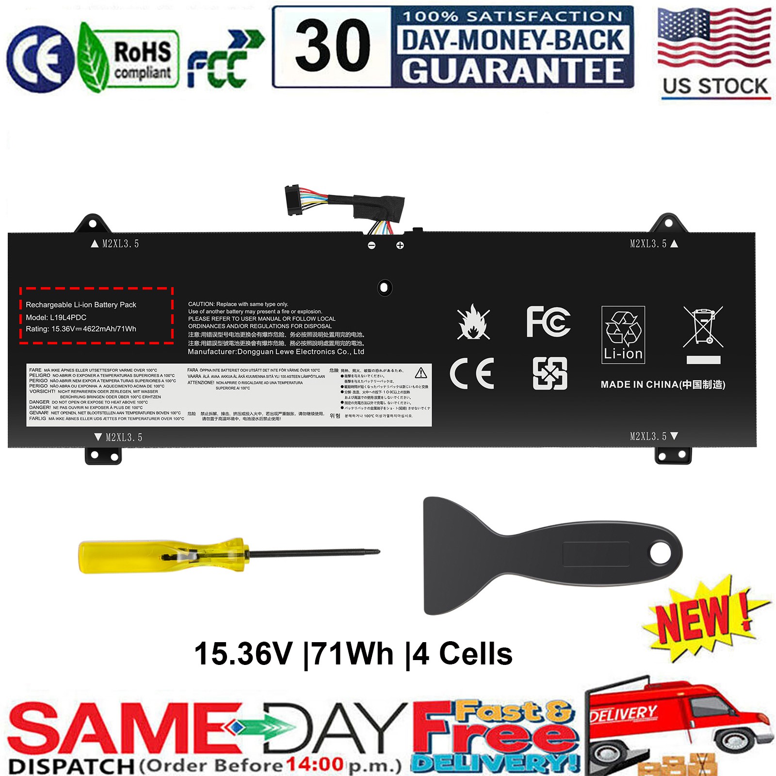 ✅L19L4PDC L19C4PDC L19M4PDC Battery For Lenovo Ideapad Yoga 7i 7-14ITL5 7-14ARB7