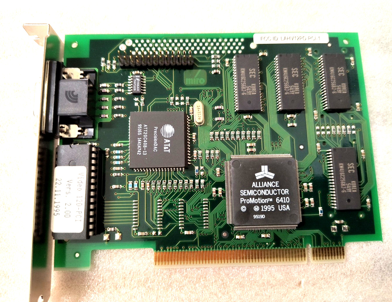 VINTAGE 1995 PINNACLE ALLIANCE PROMOTION 6410 2 MEG PCI VGA LAHV12PD MXB94B