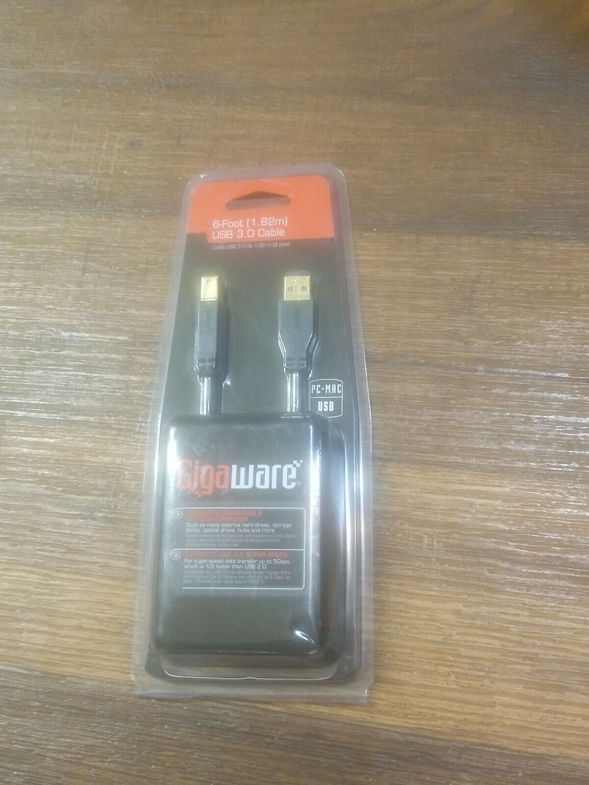 Gigaware 6FT USB 3.0 Cable 2601524 New Sealed