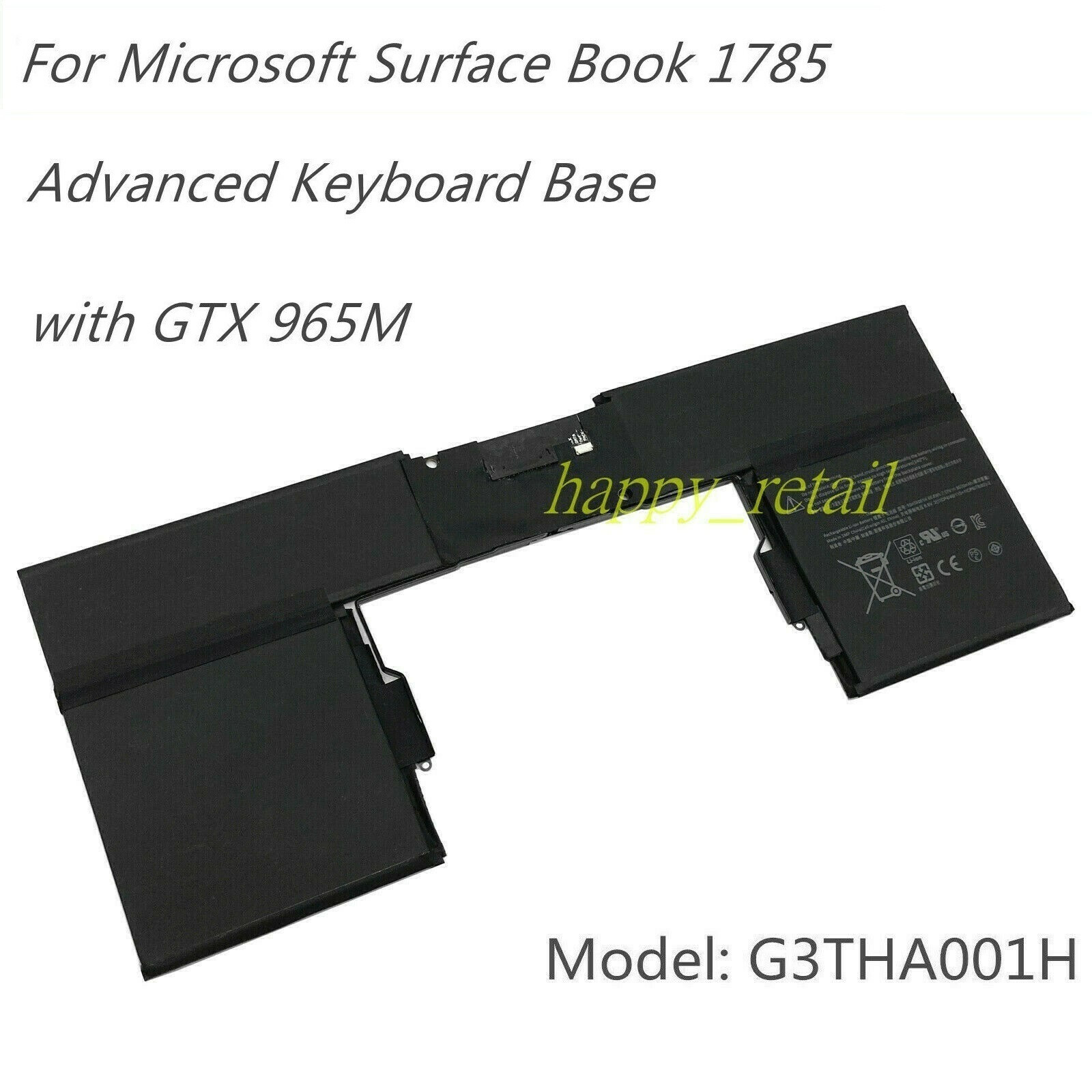 New Battery 93HTA001H For Microsoft Surface Book 1785 Advanced Keyboard Base GTX