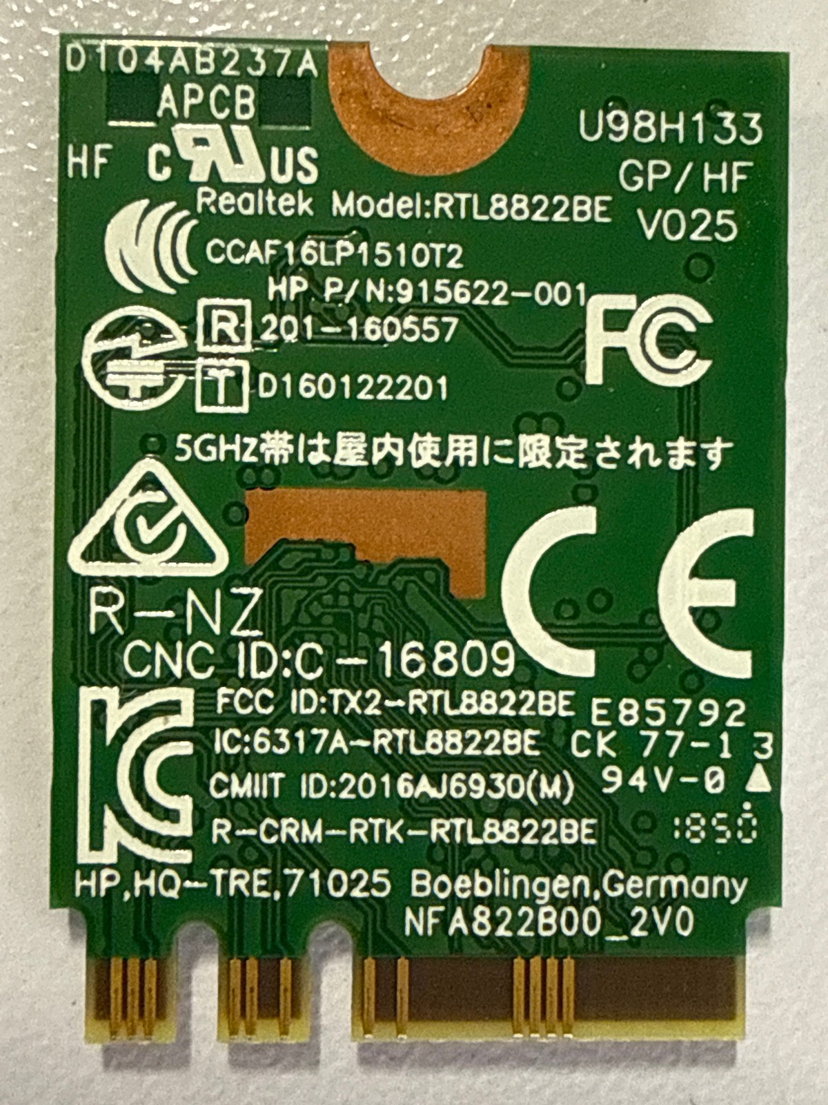 Realtek RTL8822BE