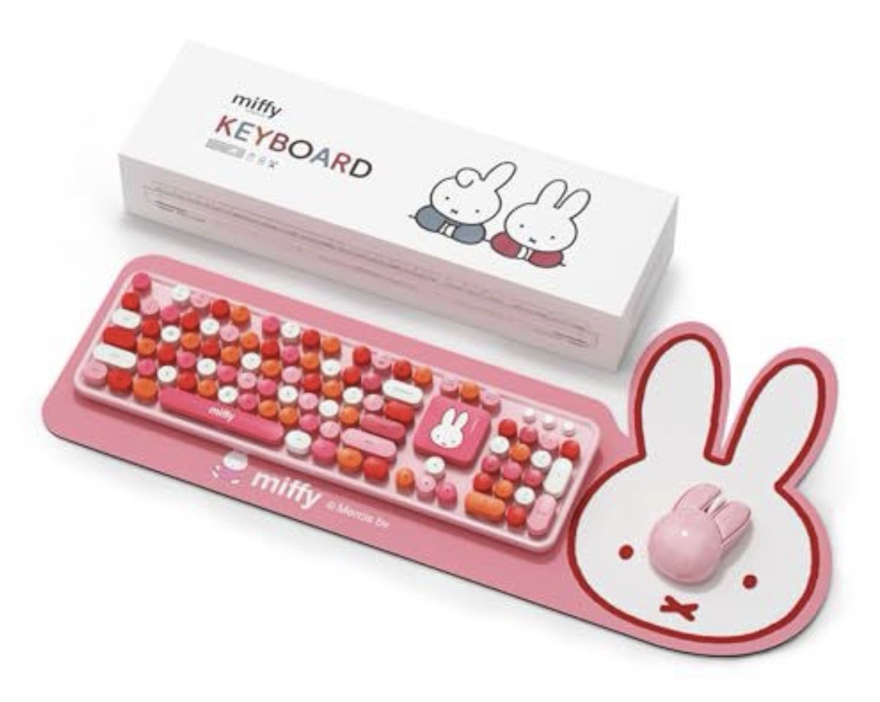 Miffy Wireless Typewriter Keyboard Set QWERTY English w/ Mouse & Pad Pink