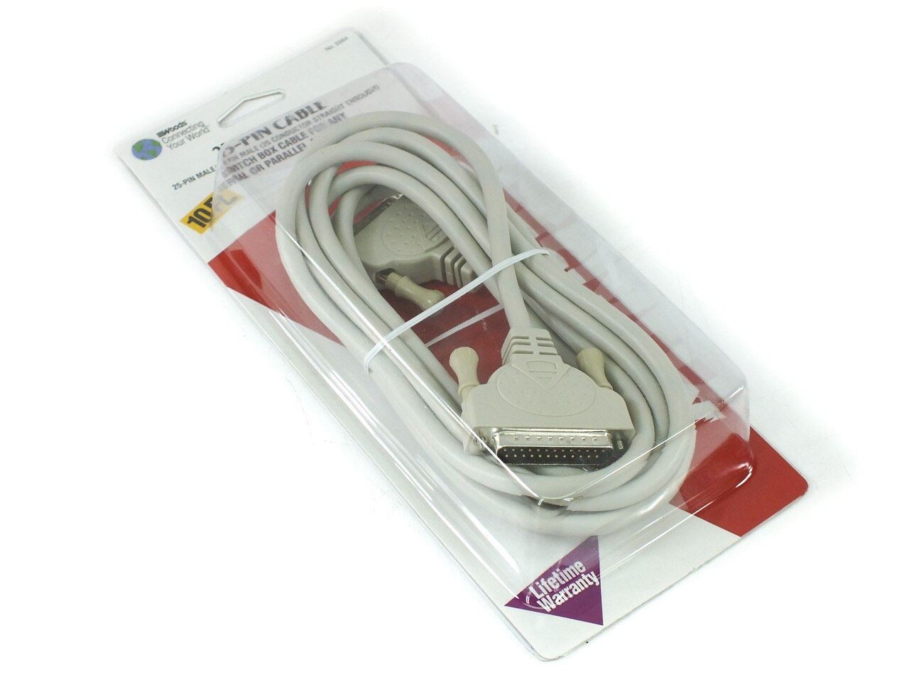 Woods 5984 25-Pin DB25 Male to Male Switch Box Cable 10 ft Serial Parallel