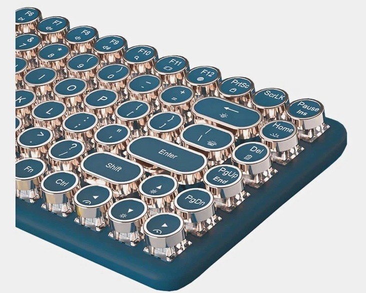 TISHLED Teal Tri-Mode Wireless Mechanical Backlit Hot Swap QWERTY Keyboard