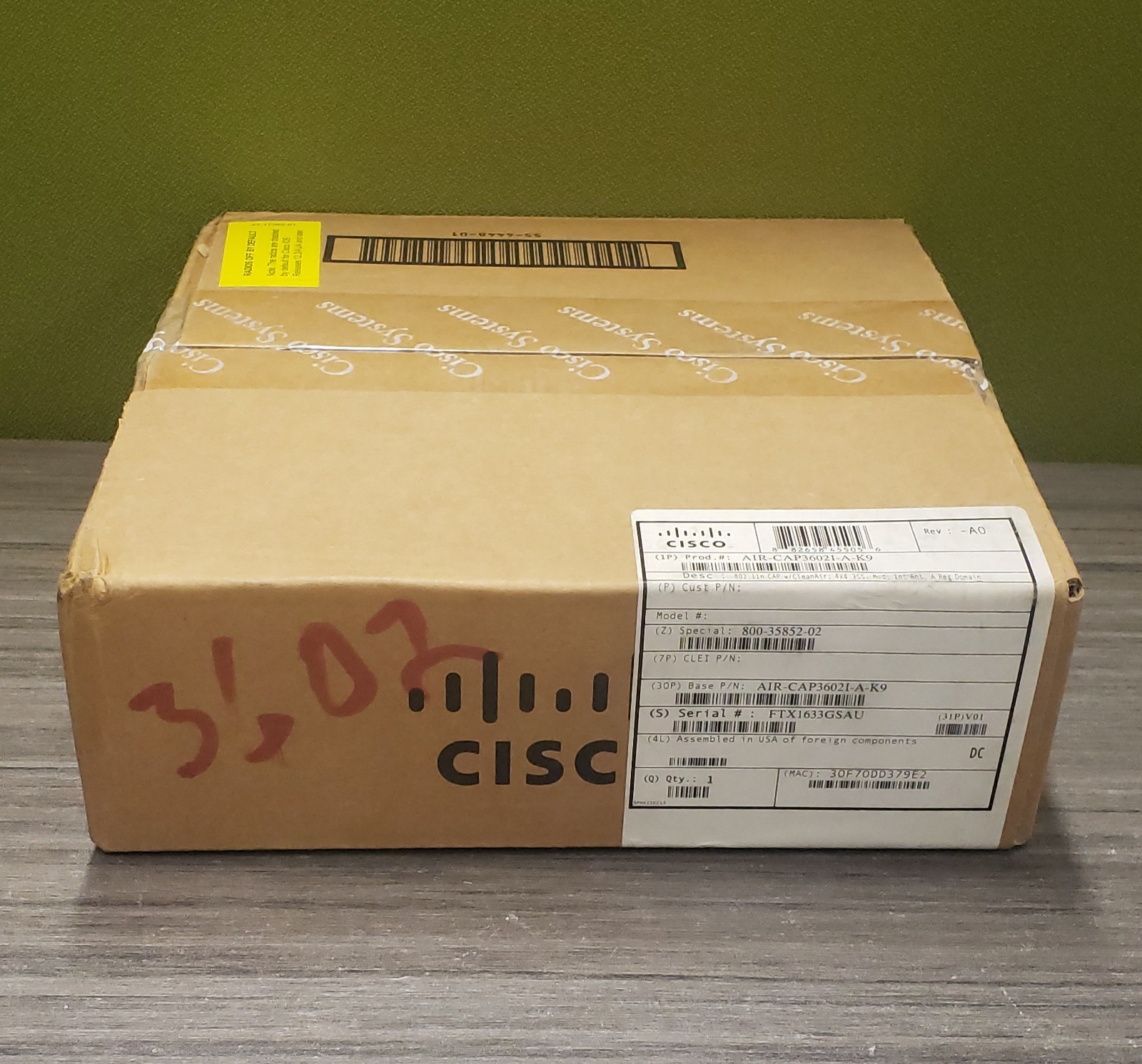 SEALED Cisco Aironet 3600 Series AIR-CAP3602I-A-K9 Wireless Access Point