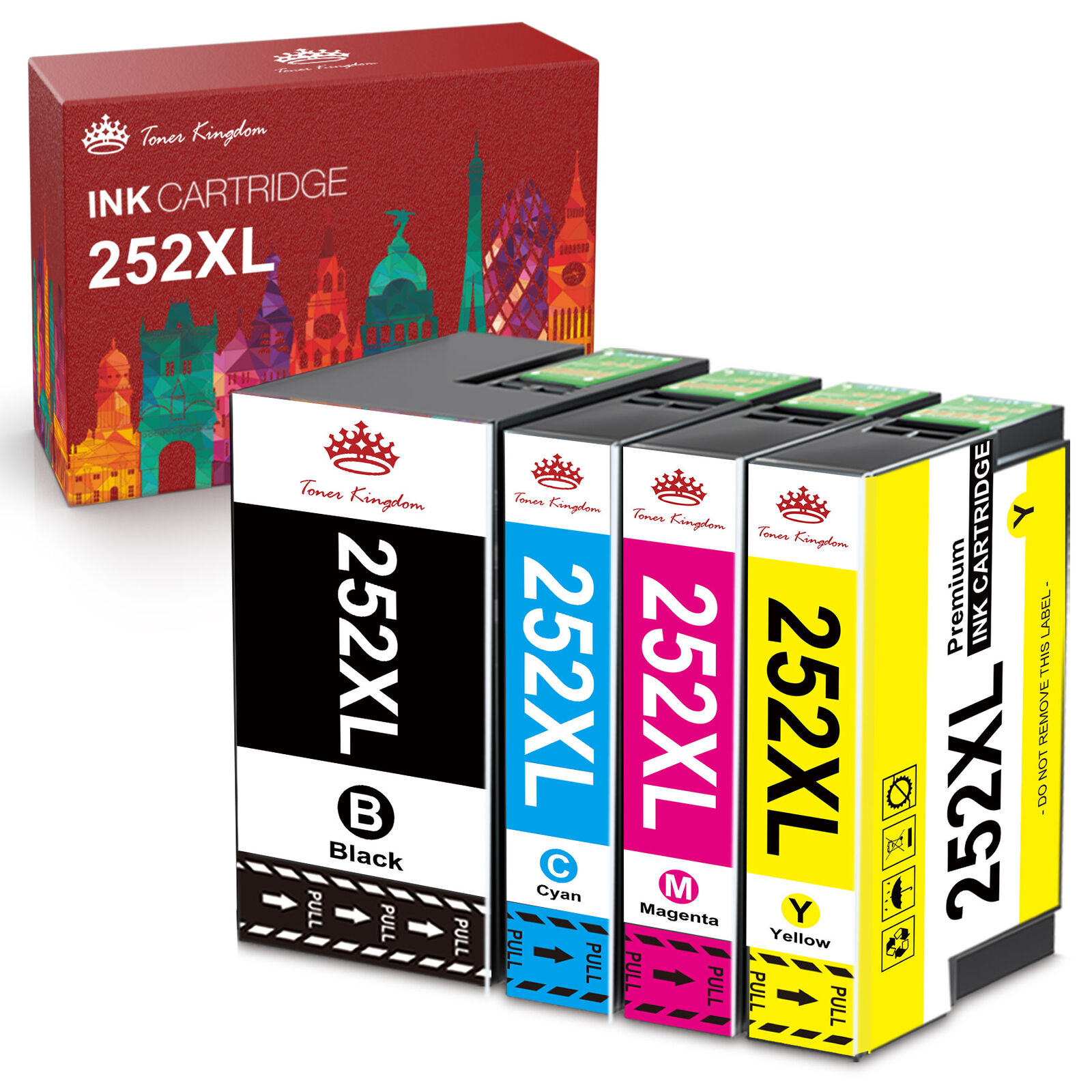 4-10PK T252XL 252 XL 252XL Ink Black& Color For Epson WorkForce WF-3640 WF-7610