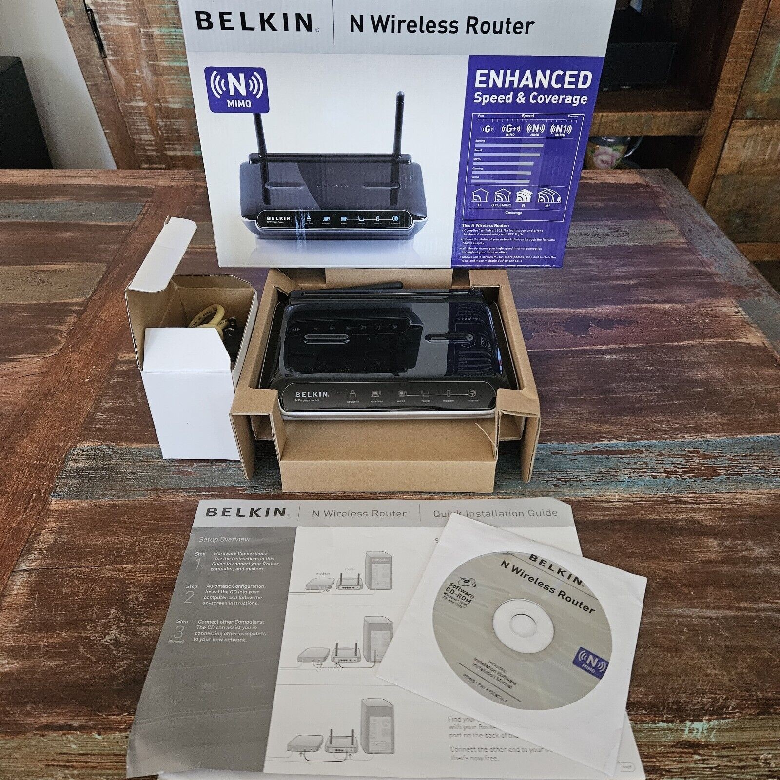 Belkin N Wireless Router DSL Modem F5D8233-4 Ver 1000 Pre-owned Clean Nice