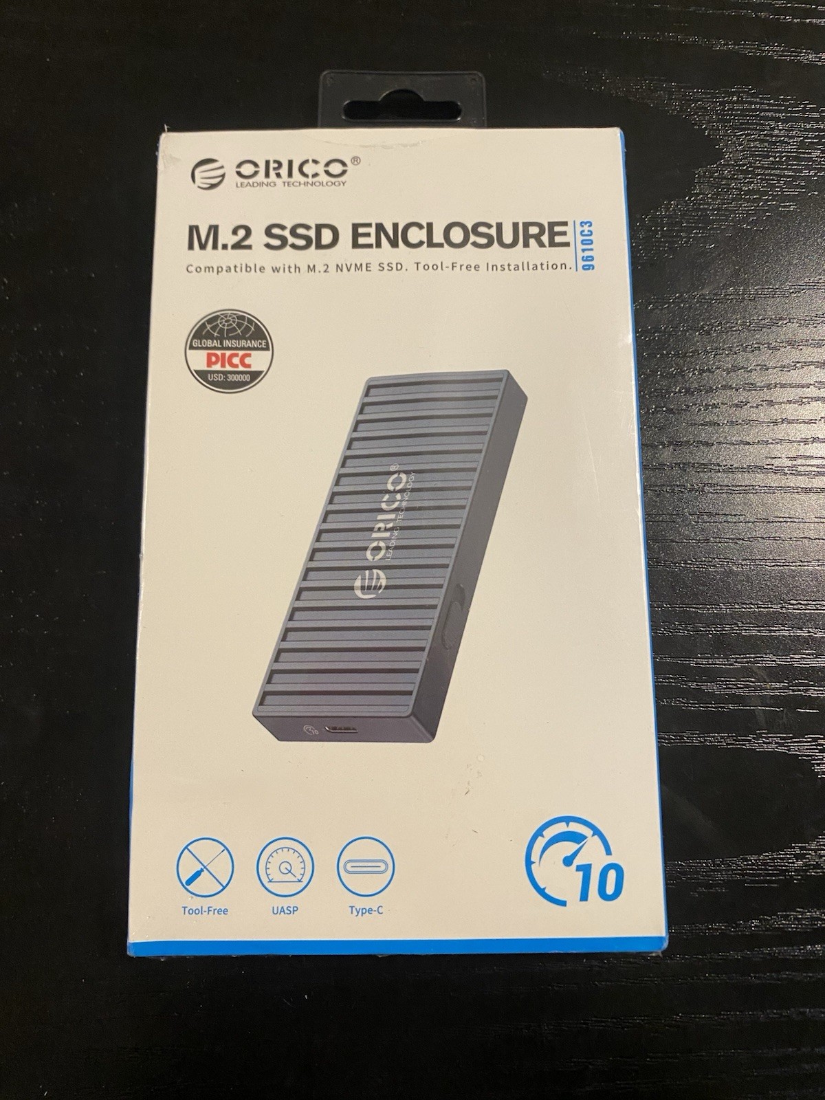 SEALED ORICO M.2 NVMe SSD Enclosure, Type C (10 Gbps) PCIe External Adapter NVMe