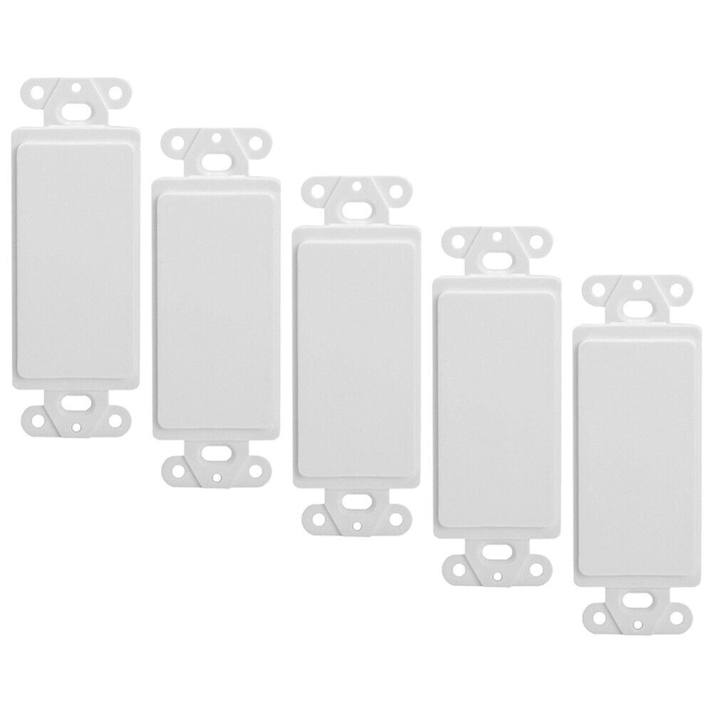 5 Pcs White Blank 1-Gang Wall Plate Insert Faceplate Panel Cover Decora Type