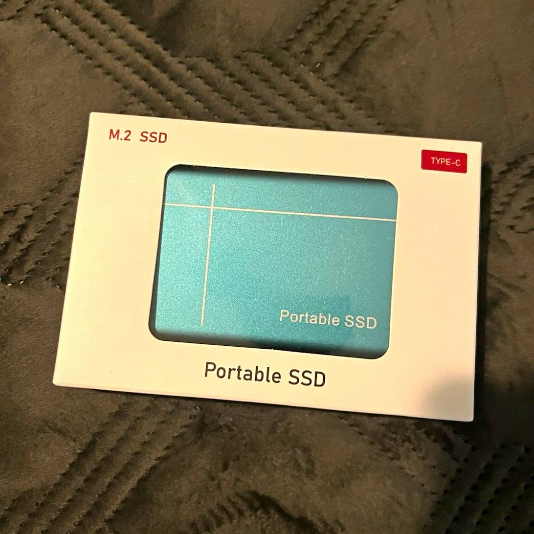 32TB Portable External SSD USB-C USB 3.0 USB-Powered Blue for PC Mac iPhone