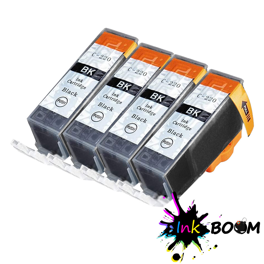 4 Black Ink Cartridge for PGI-220 PIXMA IP4700 MP620 MP640R MP990 MX860