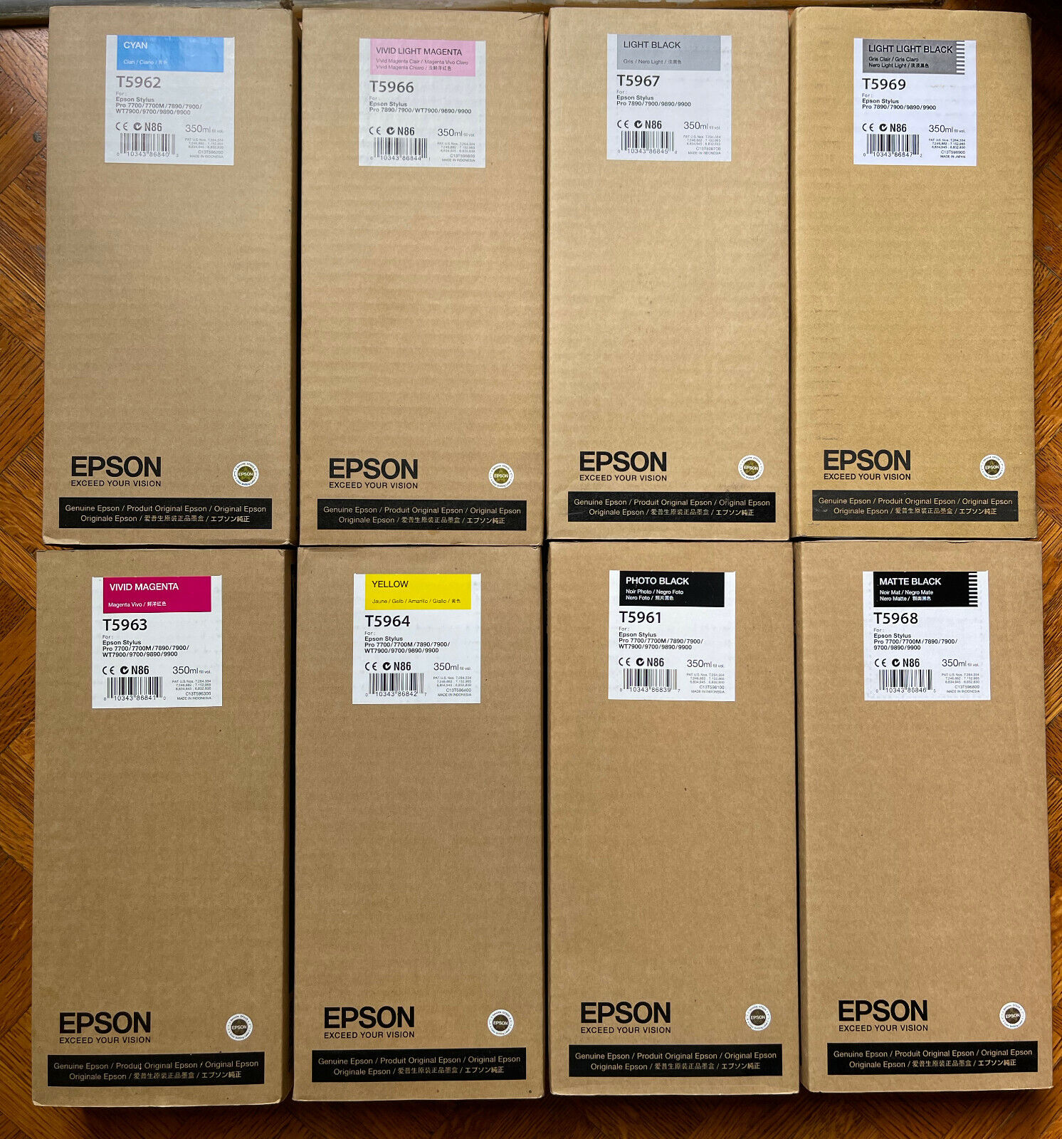 Genuine Epson a set of 8 Ink 350ml For Epson Stylus Pro 7890/7900/9700/9890/9900