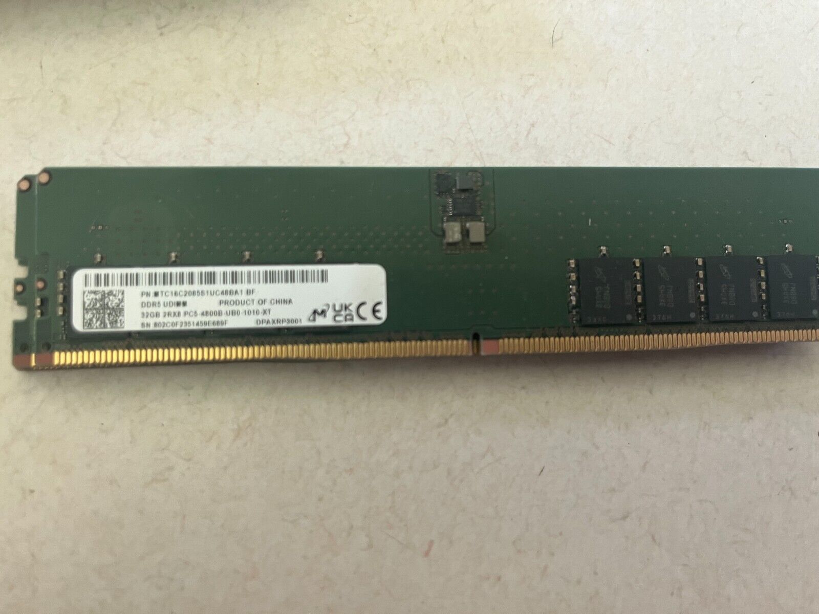 Micron 32GB DDR5 DIMM MTC16C2085S1UC48BA1 MTC16C2085S1UC48B Desktop Memory RAM