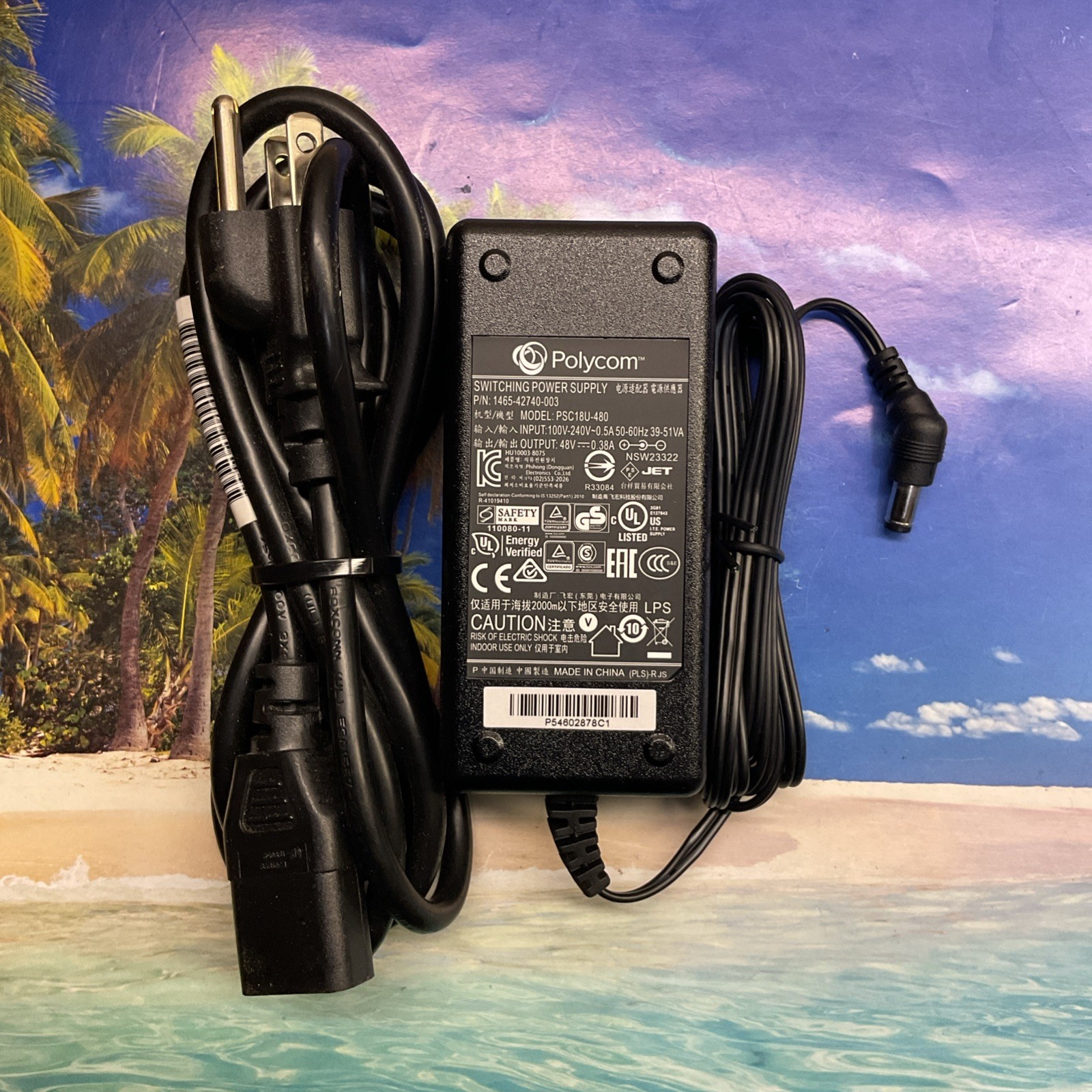 Genuine Polycom PSC18U-480 AC Power Adapter Polycom CCX310 CCX600 VoIP IP Phones