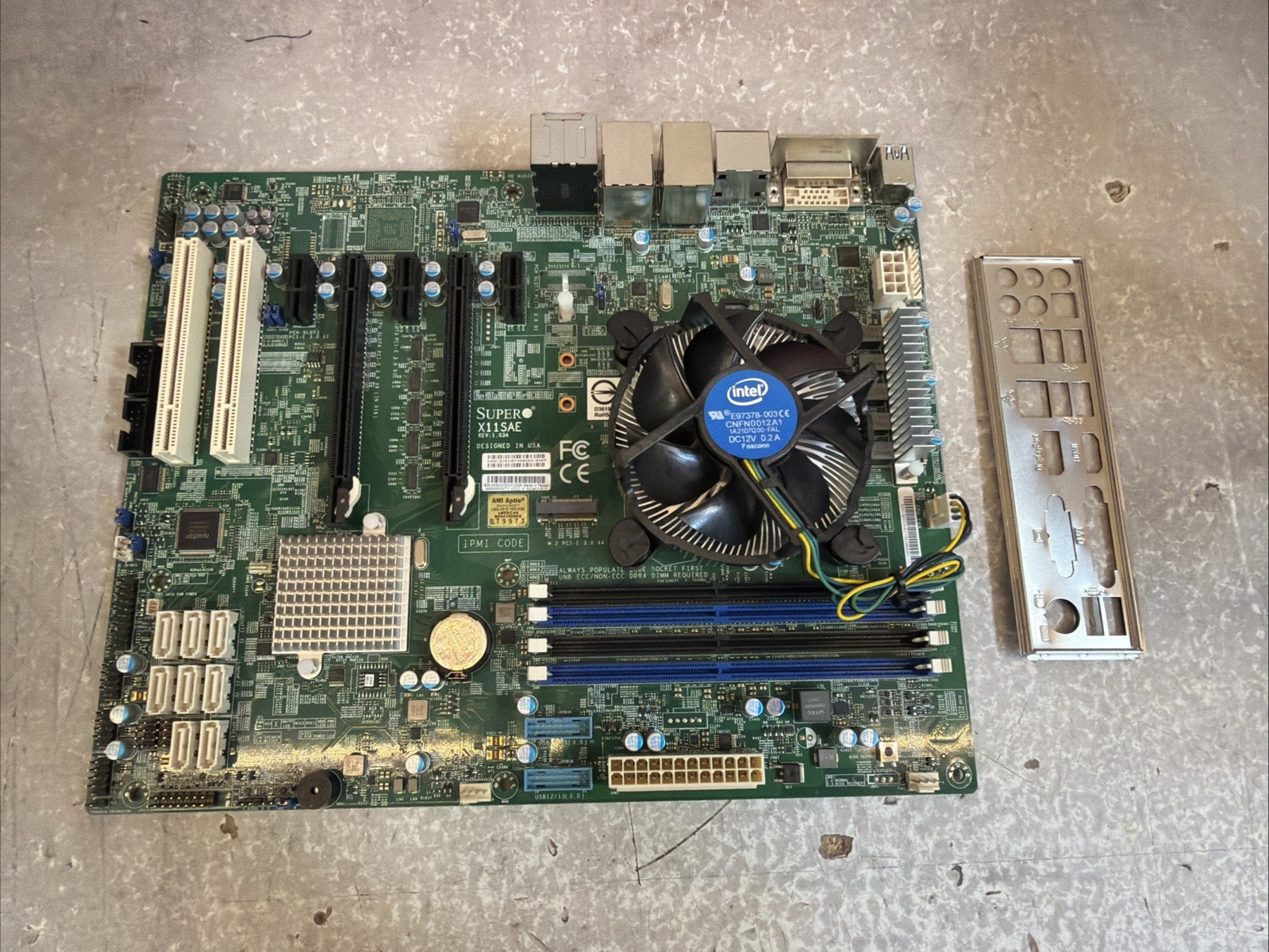 Supermicro X11SAE DDR4 ATX Motherboard w/ Heatsink Fan I/O Shield - No CPU RAM
