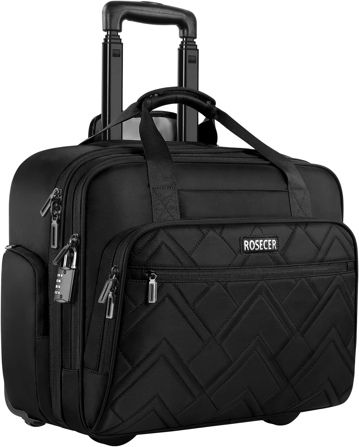 ROSECER Rolling Laptop Bag, 17.3 Inch Premium Laptop Briefcases with Wheels for