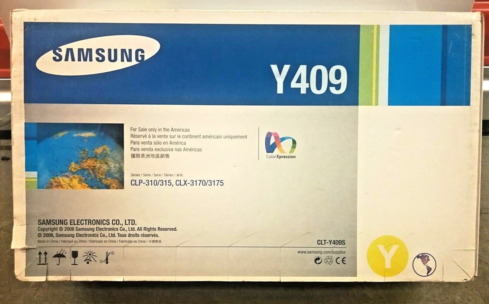 Samsung Y409 Yellow Toner Cartridge CLT-Y409S Authentic Genuine OEM Sealed NIB