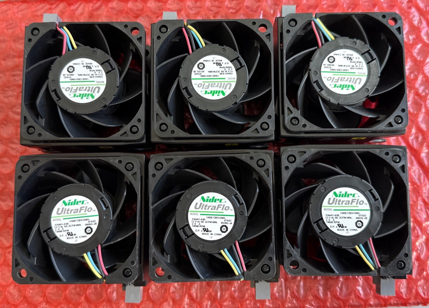 Lot 6ea---Nidec Ultraflo Fan Model V60E12BS10M3-XN44V-A00 TESTED. #S-70