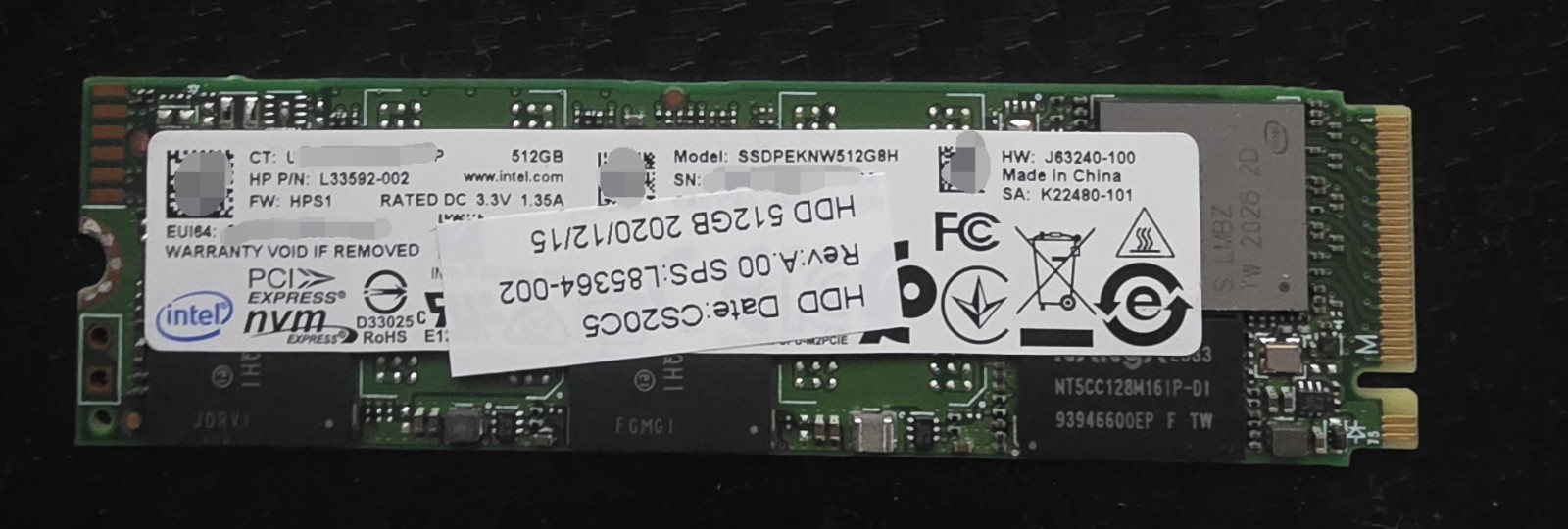 Intel 660p Series 512GB M.2 Solid State Drive - SSDPEKNW512G8H (100% Health) 
