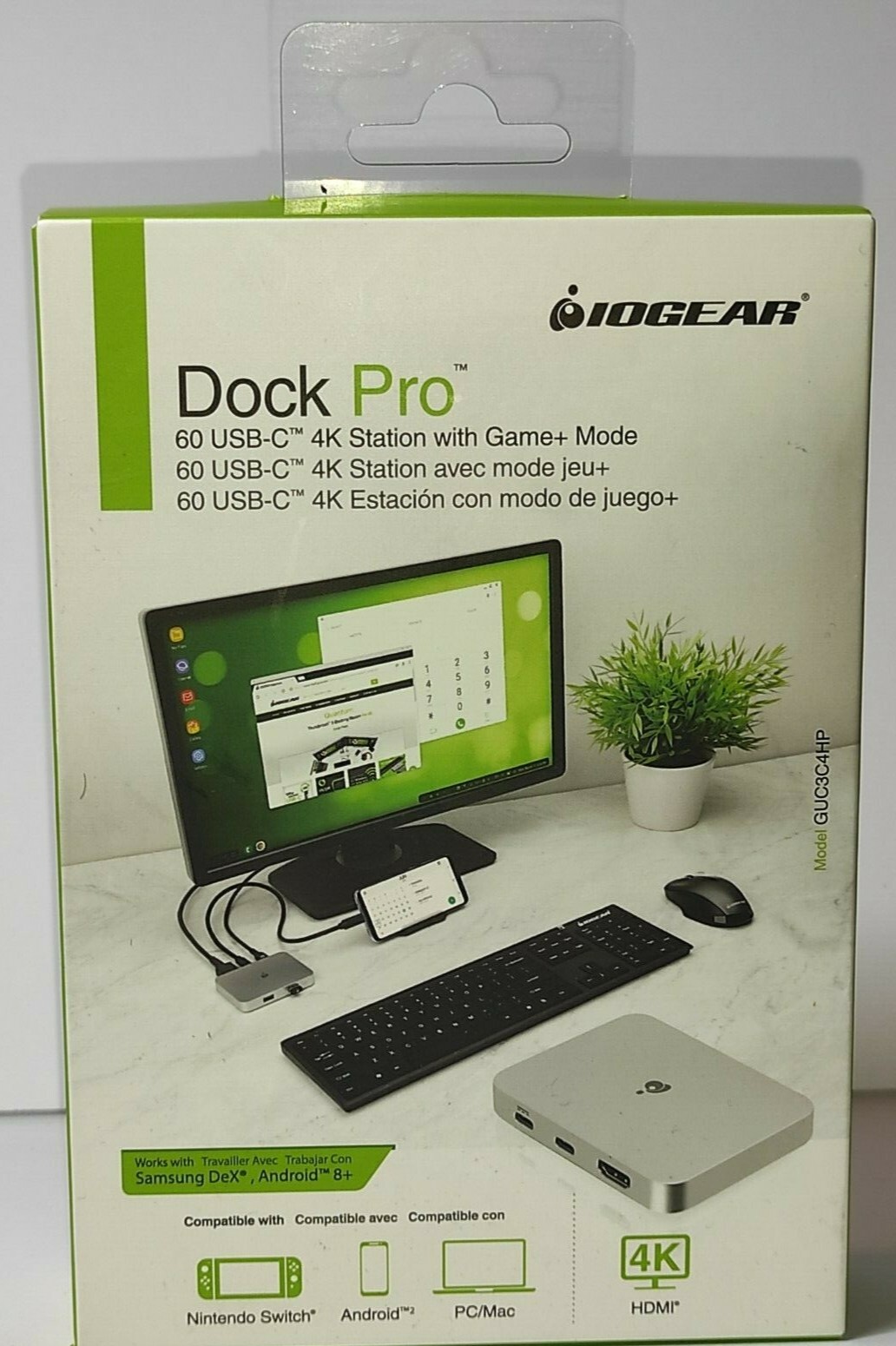IOGEAR Silver GUC3C4HP Dock Pro 60 USB-C 4K Station with Game+ Mode New