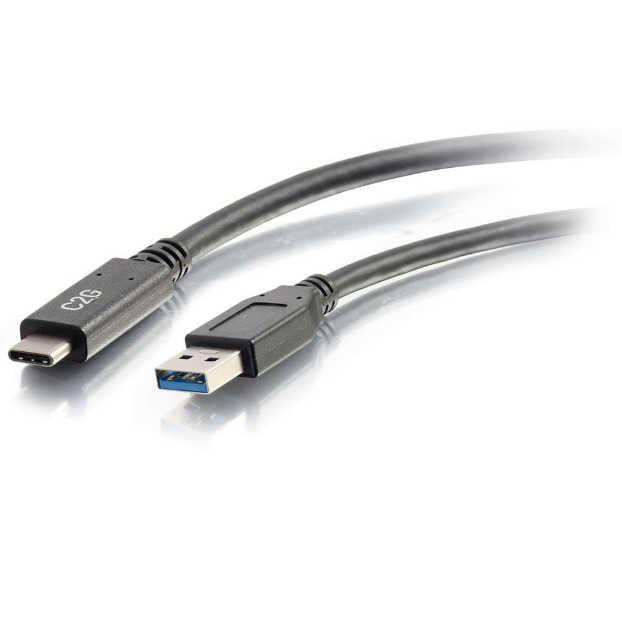 C2G 3ft USB 3.0 Type C to USB A - USB Cable Black M-M #28831