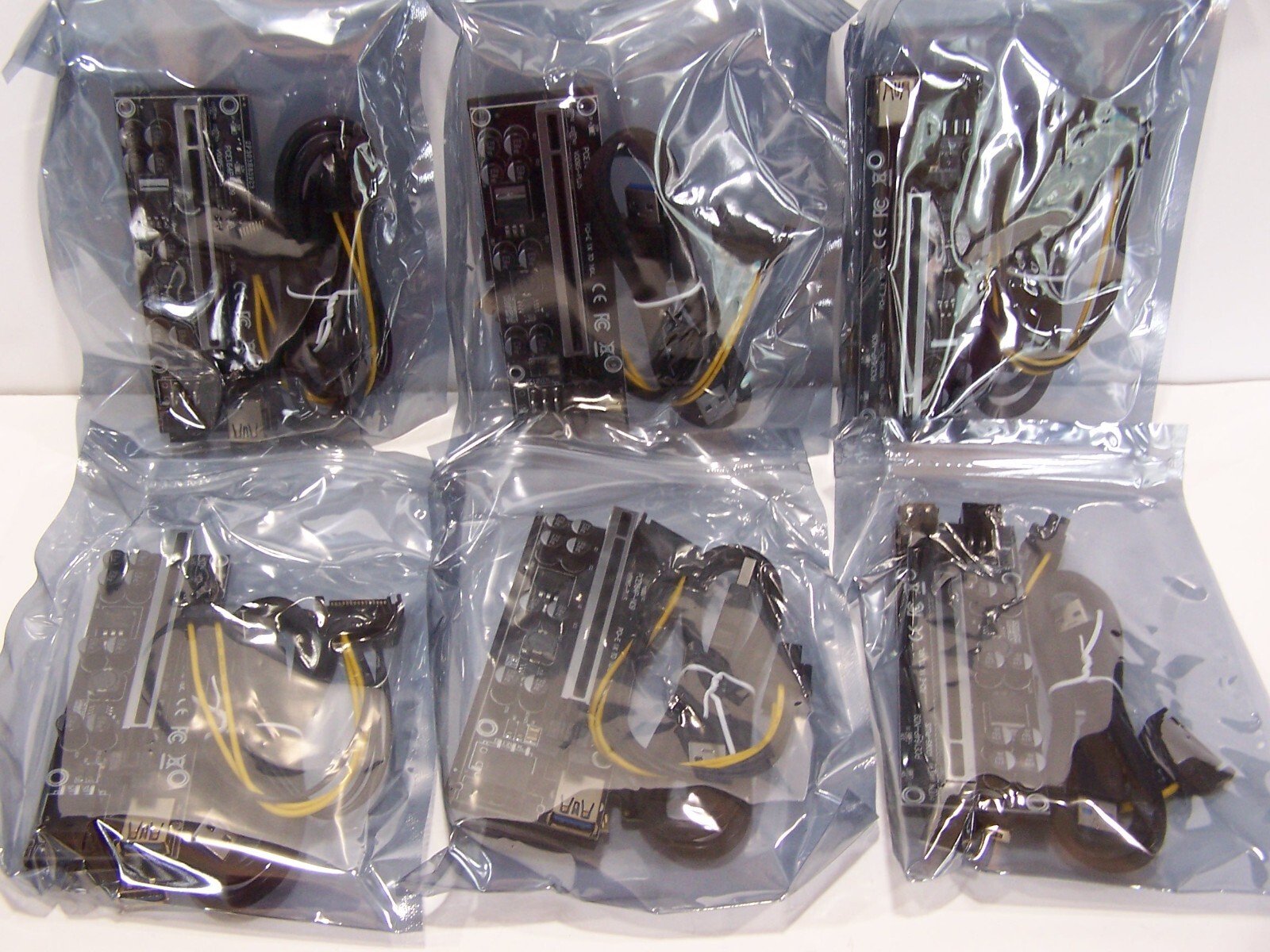 6 X PCI-E 1X to 16X Riser 6 Pin for Video/Graphics Card PCE164P-N09 V009S-Plus