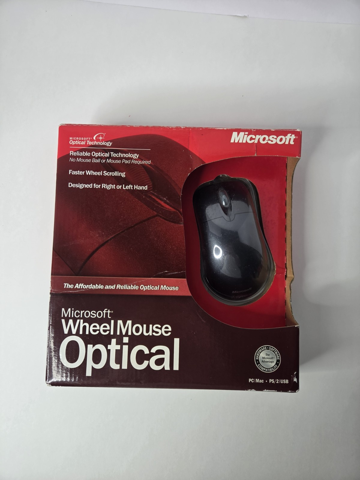 Microsoft Wheel Mouse Optical PC Mac USB PS2 Model X10-48807. Brand New, Sealed.