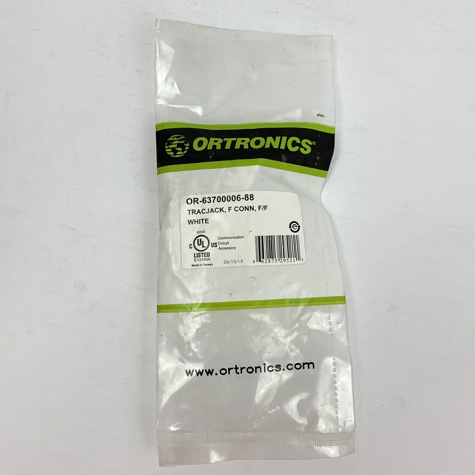 Ortronics OR-63700006-88 TracJack F/F Connector Insert White ~NEW~
