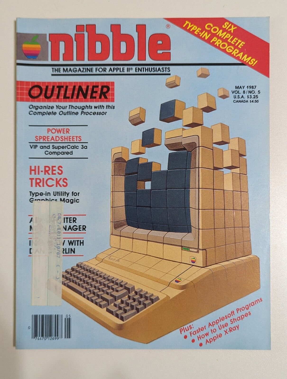 Vtg. Nibble Magazine Apple Computing May 1987 OUTLINER MINT