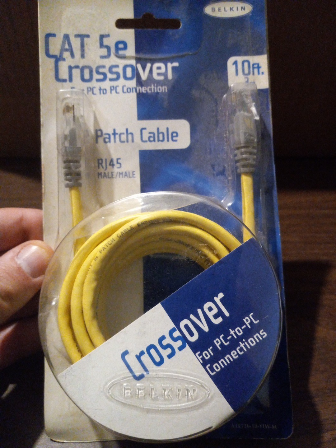 Belkin Cat5e Crossover Patch Cable 10 Ft RJ45 Ethernet Network Internet Cord Yel