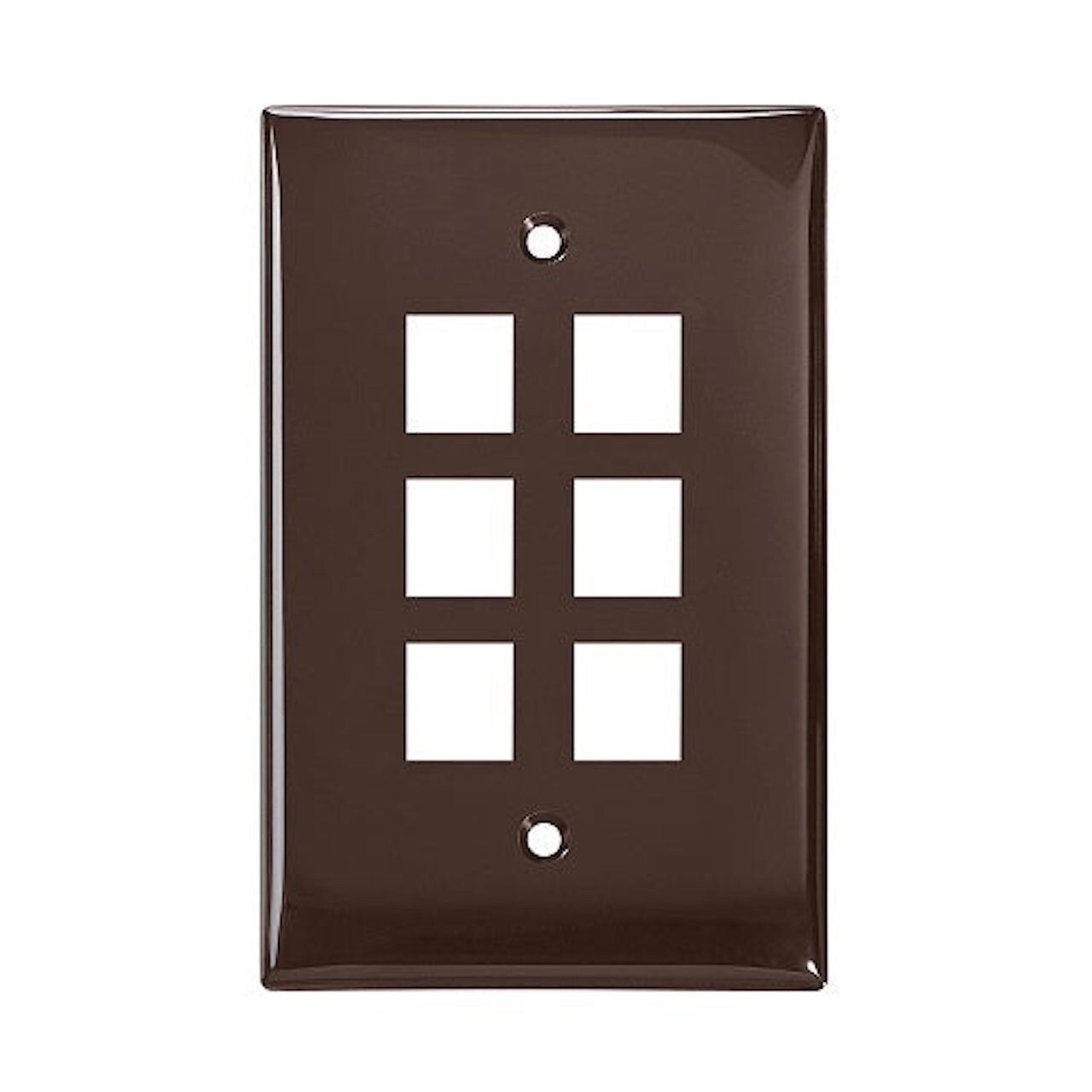 Leviton 6-Port Midsize Single-Gang QUICKPORT Wallplate Brown