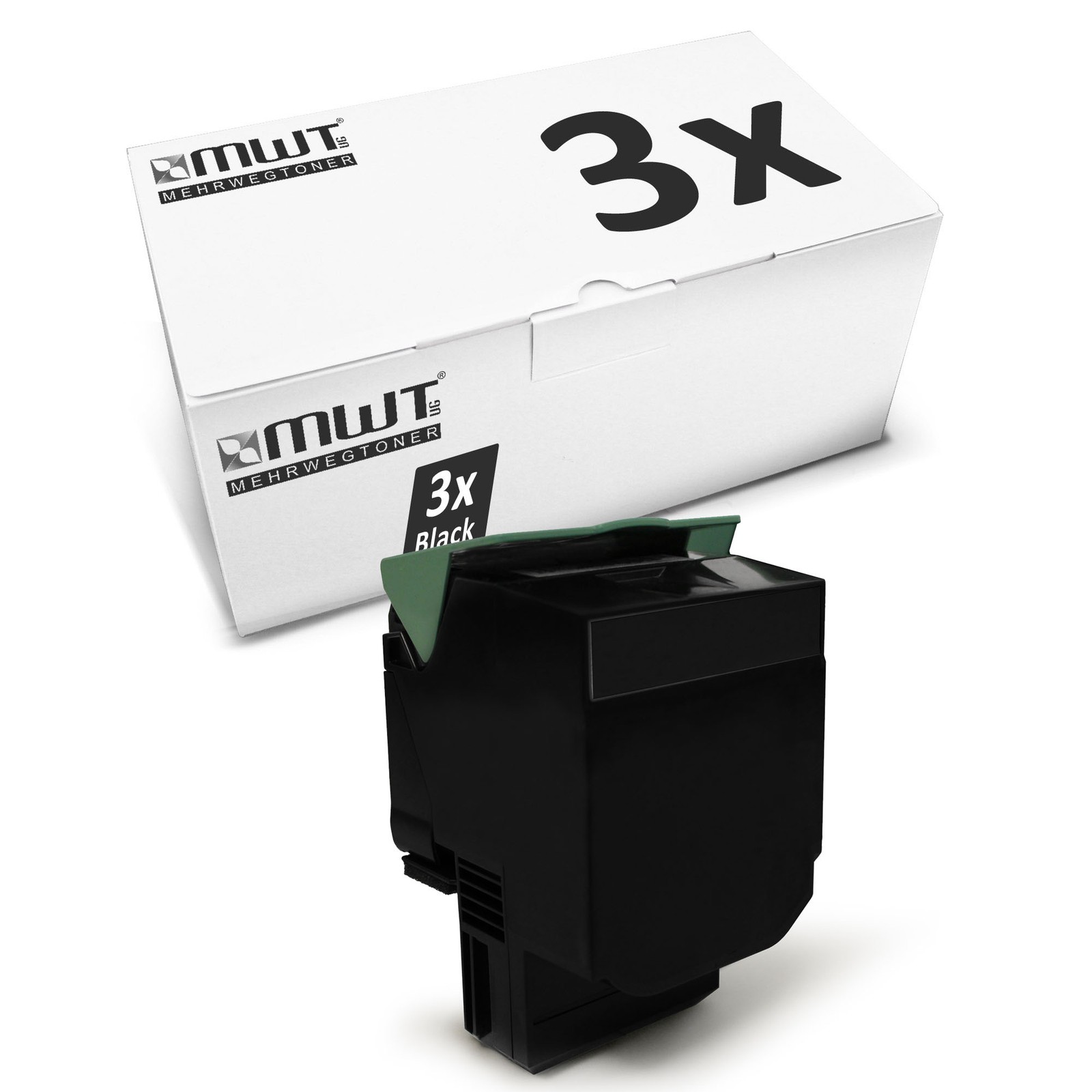 3x Toner BLACK XXL for Lexmark CS-510-de CS-510-dte CS-310-dn CS-310-n CS-410-dn
