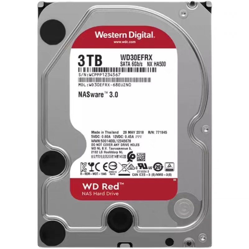 Western Digital 3TB WD30EFRX 5400RPM SATA 3.5" NASware HDD Hard Disk Drive
