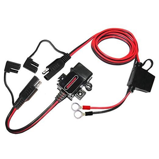 MP0609AA 3.1Amp Motorcycle USB c) - SAE USB Adapter & Terminal Harness W/Caps