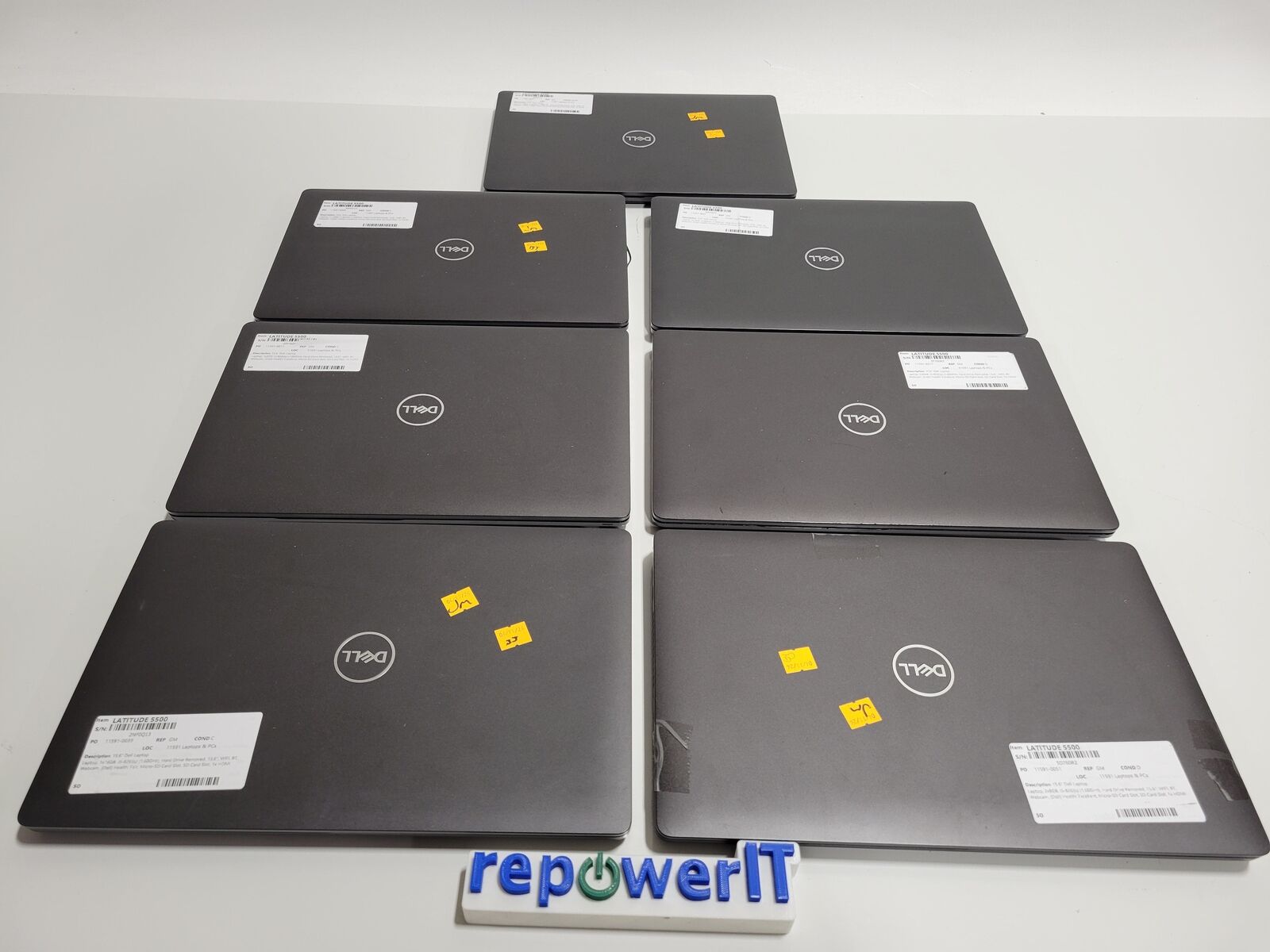 Lot of 7x Dell Latitude 5500 Laptops i5-8265U 8GB 16GB No HDD Grade C&D