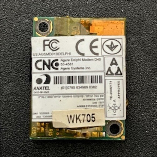 Agere Systems Delphi Modem D40 Modem Card MPN PK010