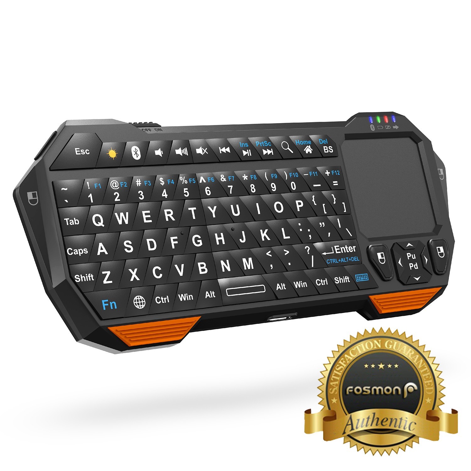 Fosmon 30FT Mini Wireless Bluetooth Keyboard Touchpad for iOS Android Windows