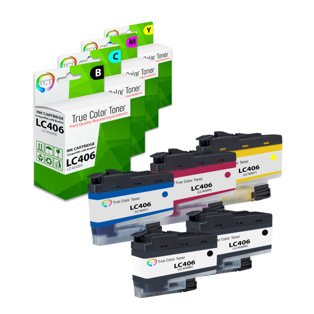 5PK TCT Premium LC406 BCMY for Compatible Brother MFC-J4335 J4345 Ink Cartridge