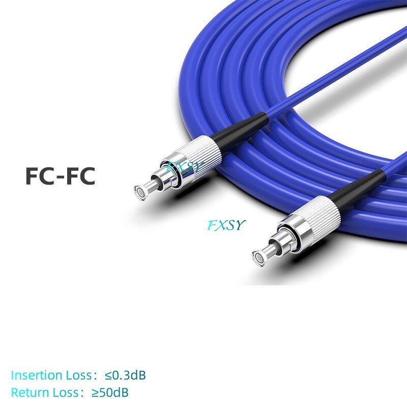 2Pcs 1m 2m 3m 5m 10m 15m FC/UPC to FC/UPC SM OS2 Armored Fiber Optic Patch Cord